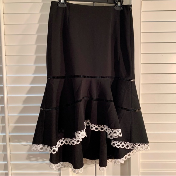 Boston Proper High Low Embroidered Lace Skirt - Picture 1 of 5